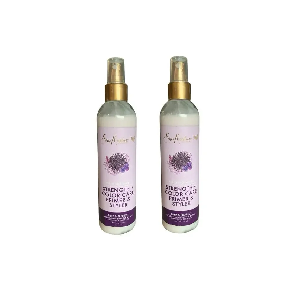 2 Shea Moisture Purple Rice Water Strength + Color Care Primer and Styler 7.5 oz